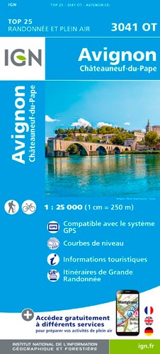 IGN Avignon / Châteauneuf-Du-Pape - Carte topographique