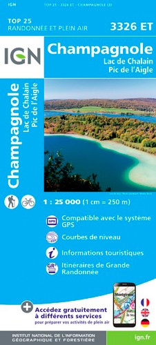 IGN Champagnole.Lac De Chalain.Pic De L'Aigle - Carte topographique