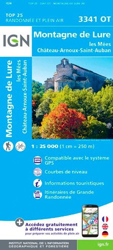 IGN Montagne De Lure.Les Mées.Château-Arnoux - Carte topographique
