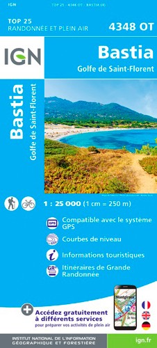 IGN Bastia.Golfe De Saint-Florent - Carte topographique