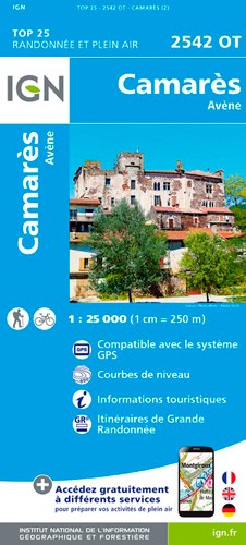 IGN Camarès / Avène - Carte topographique