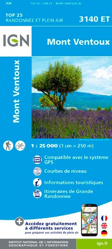 IGN Mont Ventoux - Carte topographique