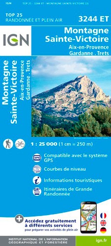 IGN Montagne Sainte-Victoire / Aix En Provence / Gardanne / Trets - Carte topographique