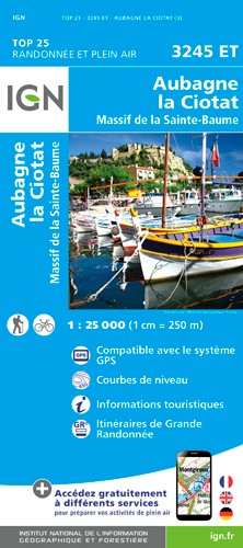IGN Aubagne / La Ciotat / Massif De La Sainte Baume - Carte topographique