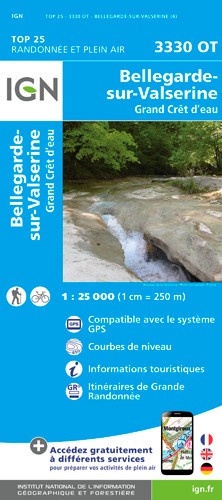 IGN Bellegarde Sur Valserine / Grand Cret D'Eau - Carte topographique