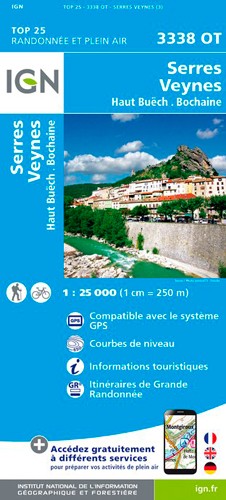 IGN Serres / Veynes / Haut Buëch / Bochaine - Carte topographique