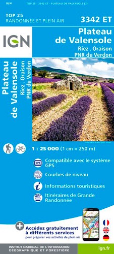 IGN Plateau De Valensole / Riez / Oraison / Pnr Du Verdon - Carte topographique