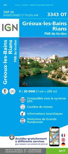 IGN Gréoux Les Bains - Carte topographique