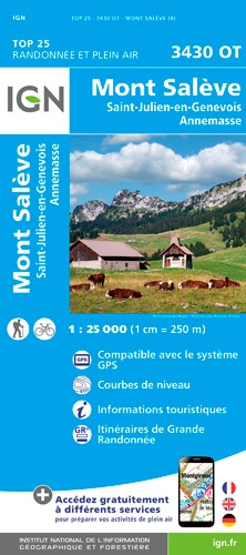 IGN Mont Salève. St-Julien-En-Genevois - Carte topographique