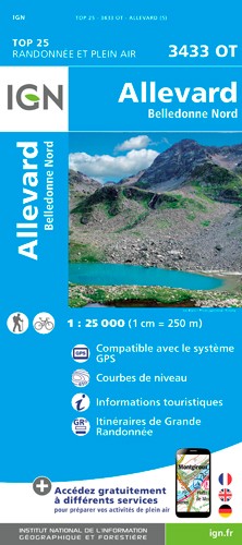 IGN Allevard - Belledonne Nord - Carte topographique