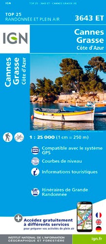 IGN Cannes - Grasses - Carte topographique