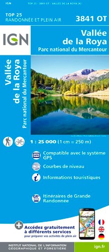 IGN Vallée De La Roya / Vallée Des Merveilles / Pn Du Mercantour - Carte topographique