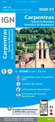 IGN Carpentras. Vaison La Romaine. Dentelles De Montmirail - Carte topographique