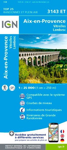 IGN Aix En Provence / Vitrolles / Lambesc - Carte topographique