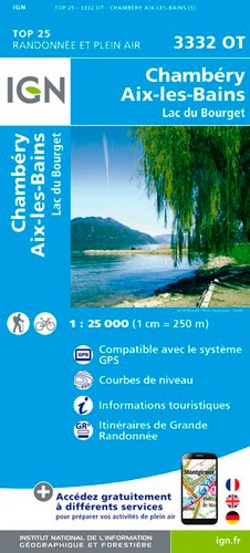 IGN Chambéry / Aix-Les-Bains / Lac Du Bourget - Carte topographique
