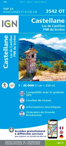 IGN Castellane / Lac De Castillon / Pnr Du Verdon - Carte topographique