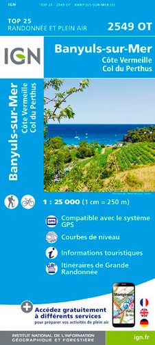 IGN Banyuls.Col Du Perthus.Côte Vermeille - Carte topographique
