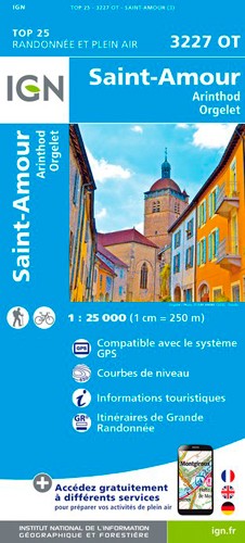 IGN Saint-Amour.Arinthold.Orgelet - Carte topographique