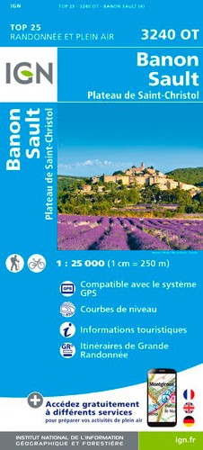 IGN Banon / Sault / Plateau De St-Christol - Carte topographique
