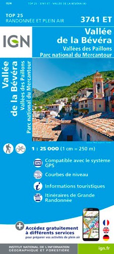 IGN Vallée De La Bévéra Et Des Paillons - Pn Du Mercantour - Carte topographique