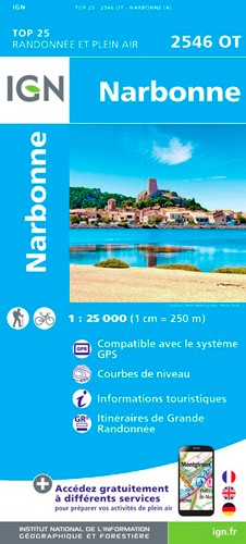 IGN Narbonne - Carte topographique