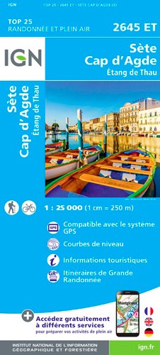 IGN Sète Cap D'Agde.Étang De Thau - Carte topographique