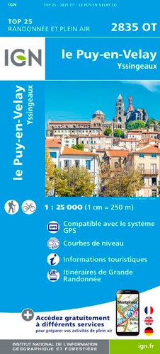 IGN Le Puy-En-Velay.Yssingeaux - Carte topographique