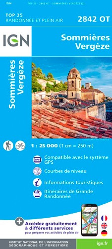 IGN Sommières Vergèze - Carte topographique