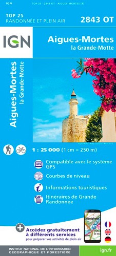 IGN Aigues Mortes.La Grande Motte - Carte topographique