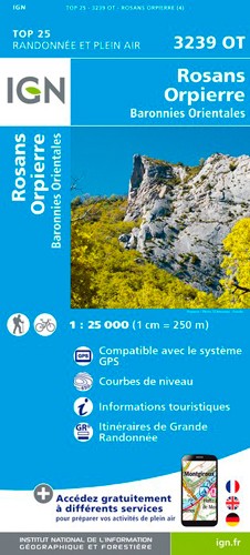 IGN Rosans / Orpierre / Baronnies Orientales - Carte topographique
