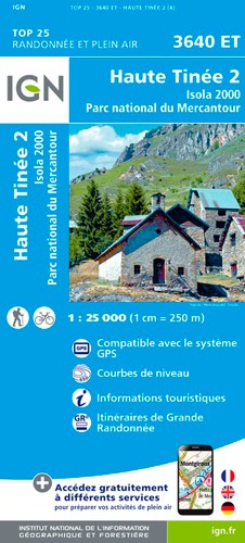 IGN Haute Tinée 2.Isola 2000.Pn Du Mercantour - Carte topographique
