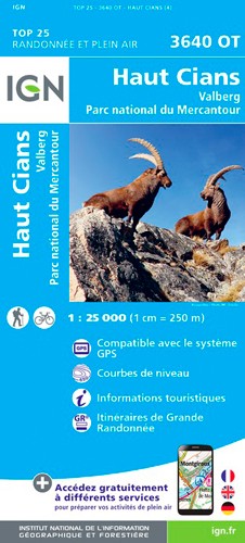 IGN Haut Cians.Valberg.Pn Du Mercantour - Carte topographique