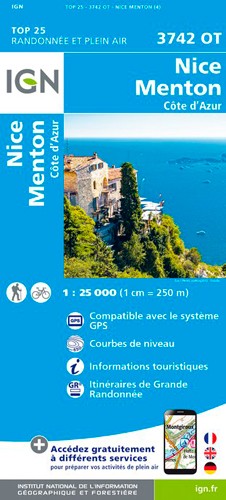 IGN Nice.Menton.Côte-D'Azur - Carte topographique