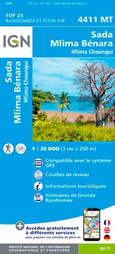 IGN Ile De Mayotte Sada - Carte topographique