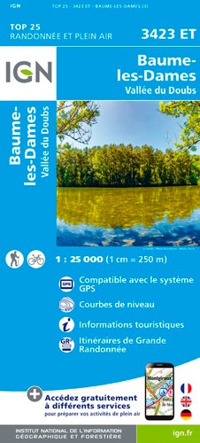 IGN Baume-Les-Dames-Vallée Du Doubs - Carte topographique