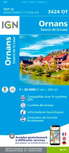 IGN Ornans-Source De La Loue - Carte topographique