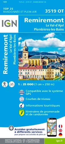 IGN Remiremont.Val D'Ajol.Plombières-Les-Bains - Carte topographique