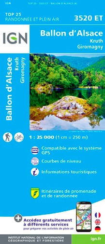 IGN Ballon D'Alsace.Kruth.Giromany - Carte topographique