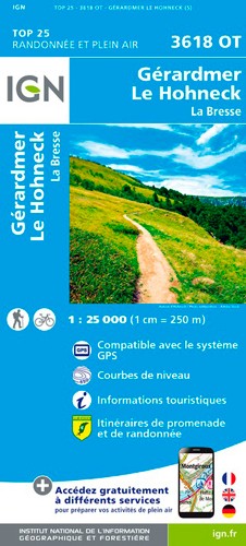 IGN Gérardmer.Le Hohneck.La Bresse - Carte topographique