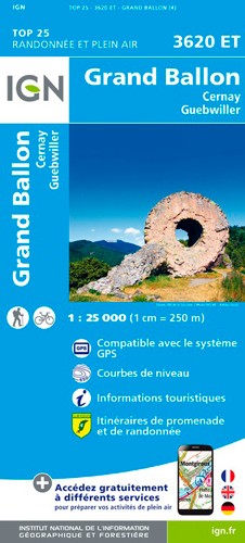 IGN Le Grand Ballon.Cernay.Guebwiller - Carte topographique