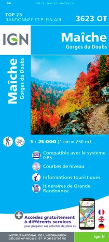 IGN Maîche-Gorges Du Doubs - Carte topographique