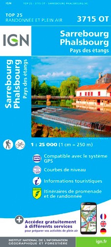 IGN Sarrebourg.Phalsbourg.Pays Des Etangs - Carte topographique