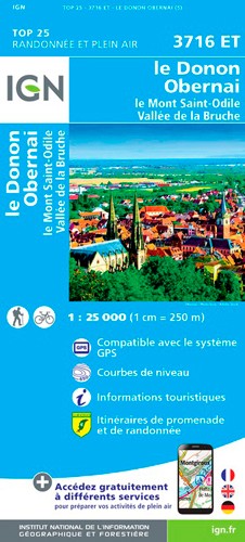 IGN Le Donon.Obernai.Mont-Sainte-Odile.Vallée De La Bruche - Carte topographique