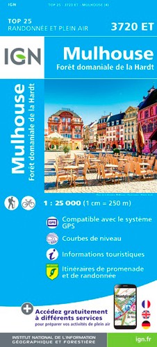 IGN Mulhouse.Forêt Domaniale De La Hardt - Carte topographique
