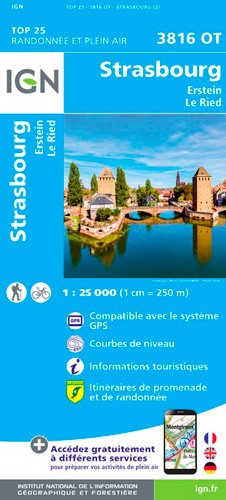 IGN Strasbourg.Erstein.Le Ried - Carte topographique