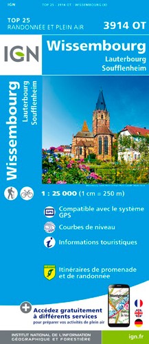 IGN Wissembourg.Lauterbourg-Soufflenheim - Carte topographique