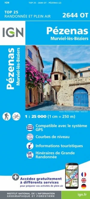 IGN Pézenas / Murviel-Lès-Béziers - Carte topographique