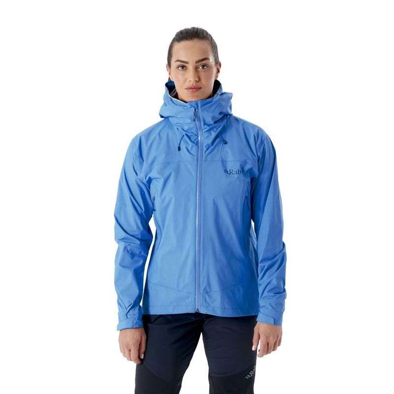 Rab Womens Downpour Plus 2.0 Jacket Alaska Blue - Size 14