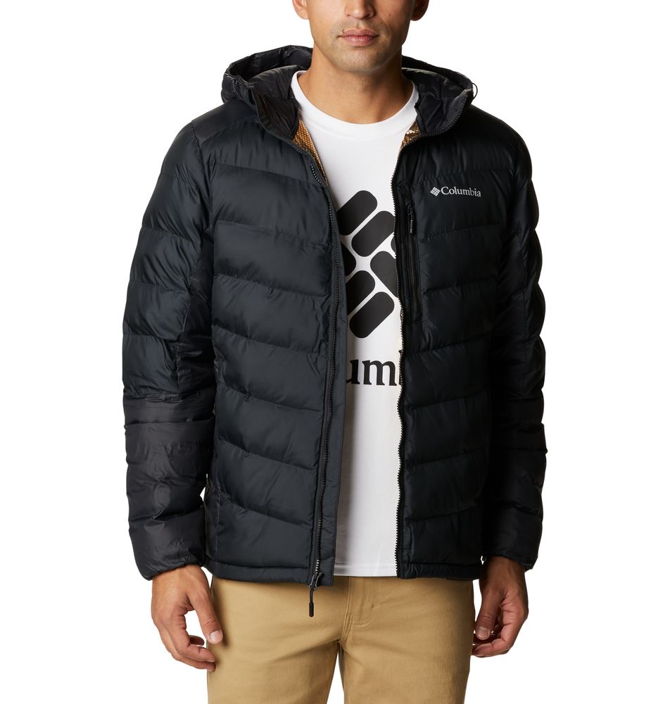 mens black hooded parka