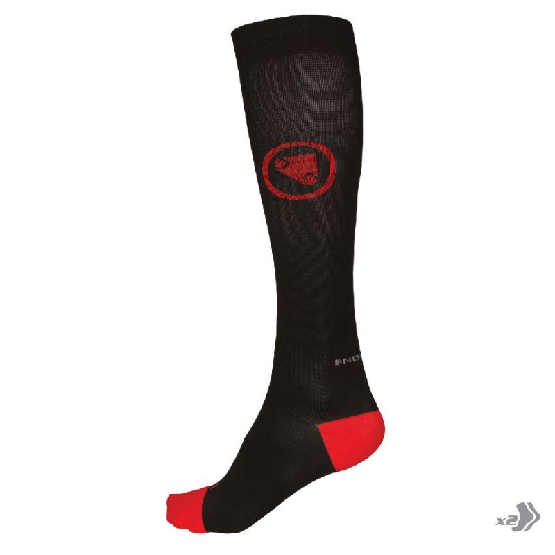 Endura Compression Sock Twin Pack - Chaussettes de compression homme Black XL